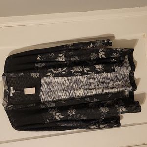 Maurices plus size black floral open cardigan